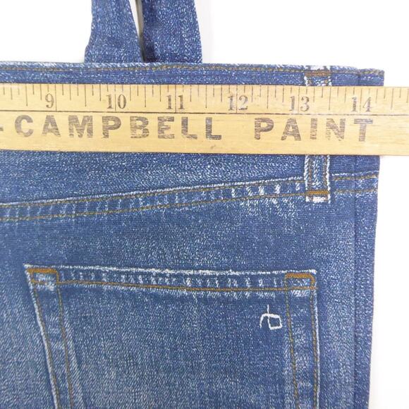 Rag and Bone Shoulder Tote Bag This is Not Denim Jean Print Boho Lightweight - Picture 4 of 8